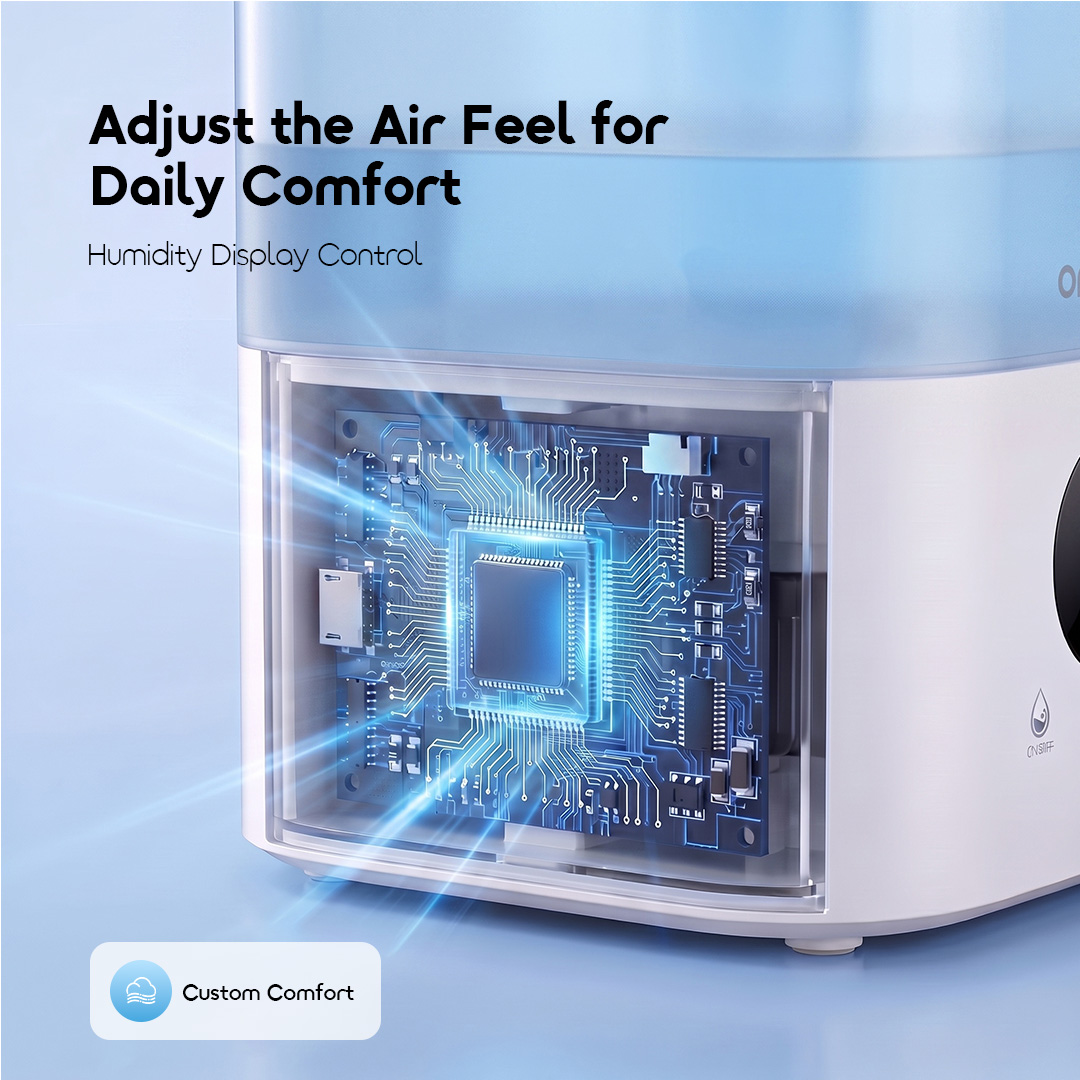 oraimo MistGlow humidifier OHM-201A humidity display control adjust air feel daily comfort
