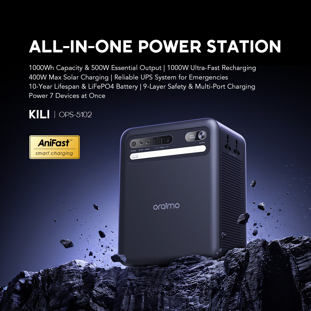oraimo KILI OPS-5102 all-in-one power station 1000Wh 500W