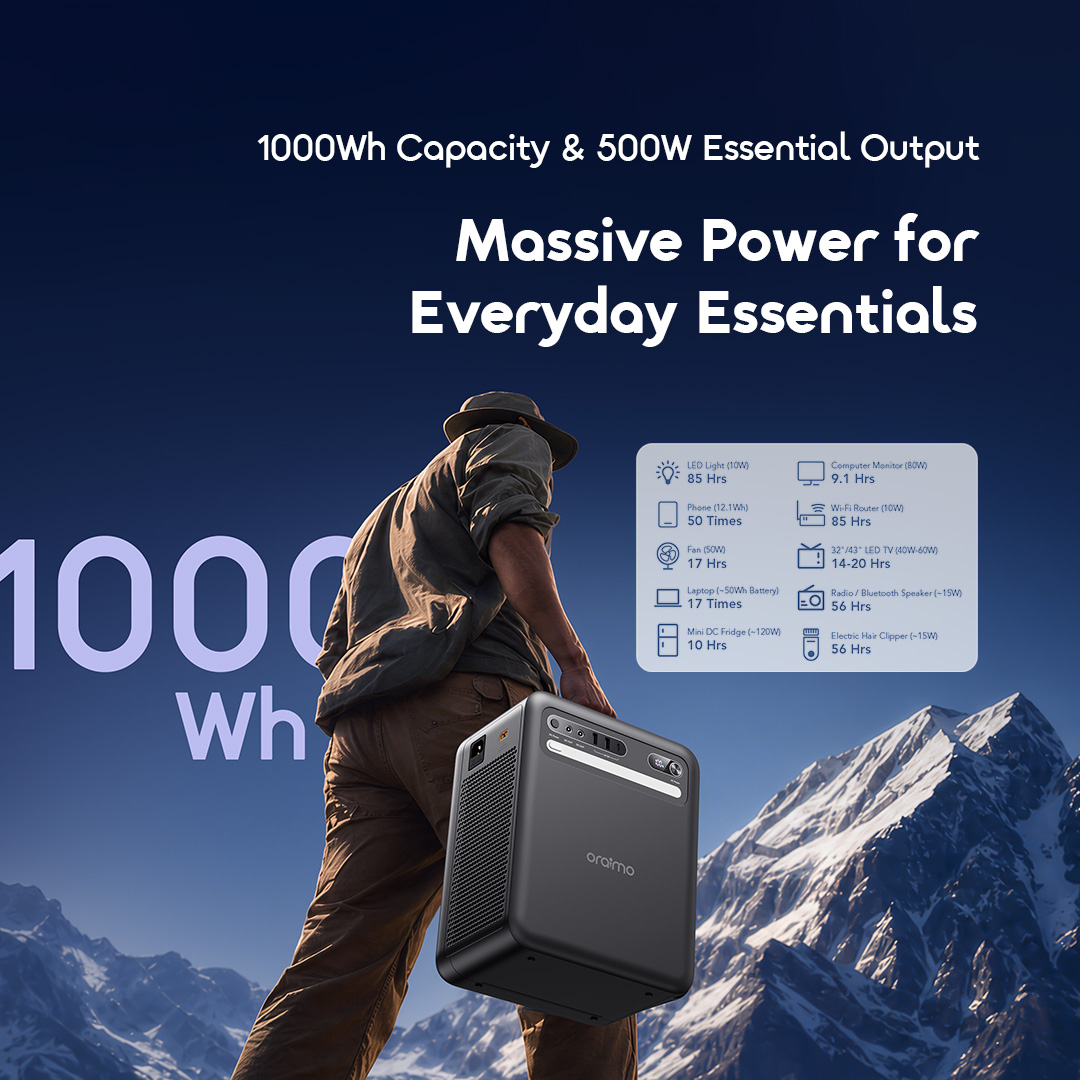 oraimo KILI OPS-5102 1000Wh 500W massive power everyday essentials