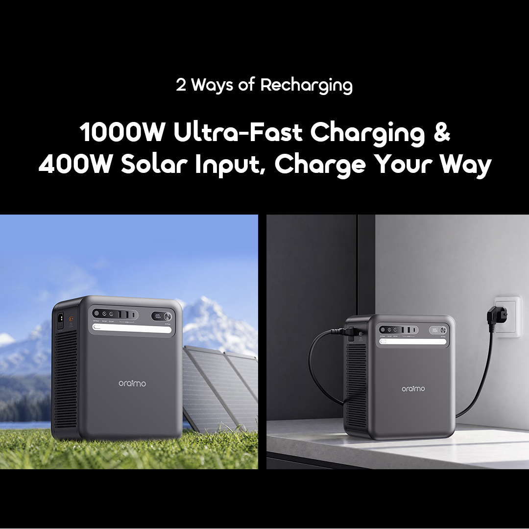 oraimo KILI OPS-5102 1000W ultra-fast charging 400W solar input