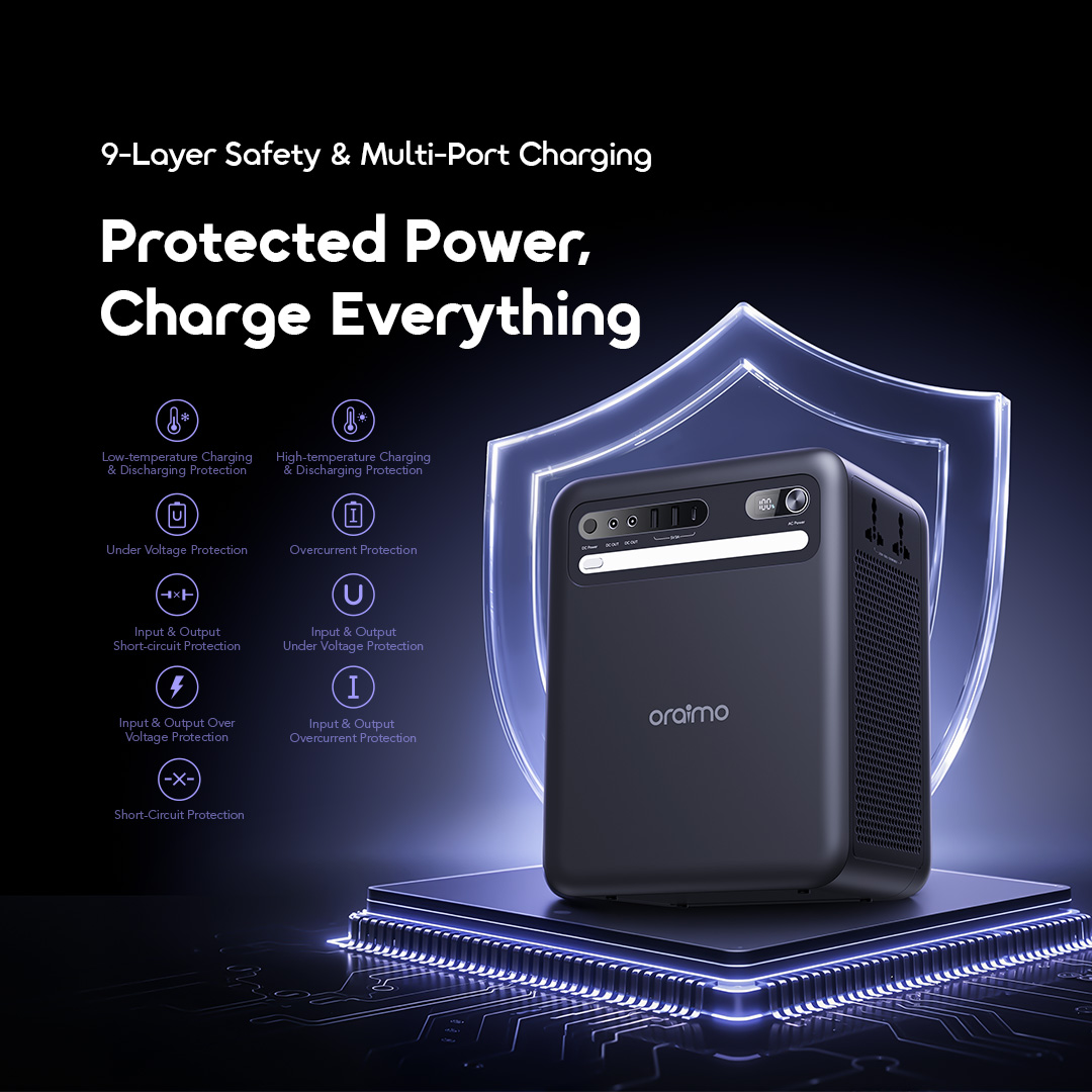 oraimo KILI OPS-5102 9-layer safety protected power charge everything