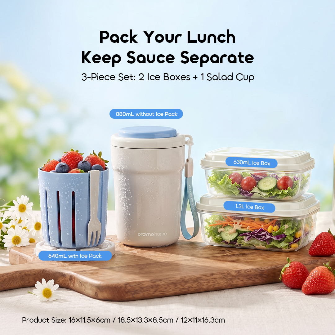 oraimo CoolFresh Reusable Cooling Iced Fresh Box & Salad Cup Set
