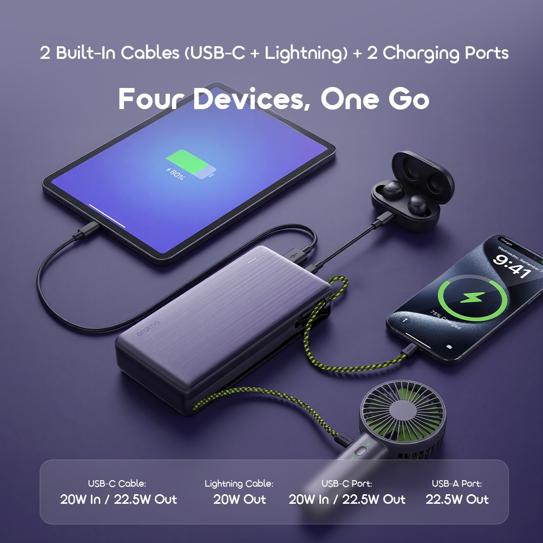 oraimo powerbank powernoval22 opb 5205cm graphiteblack 06 charge 4 devices simultaneously oraimo powerbank powernoval22 opb 5205cm graphiteblack 06 charge 4 devices simultaneously