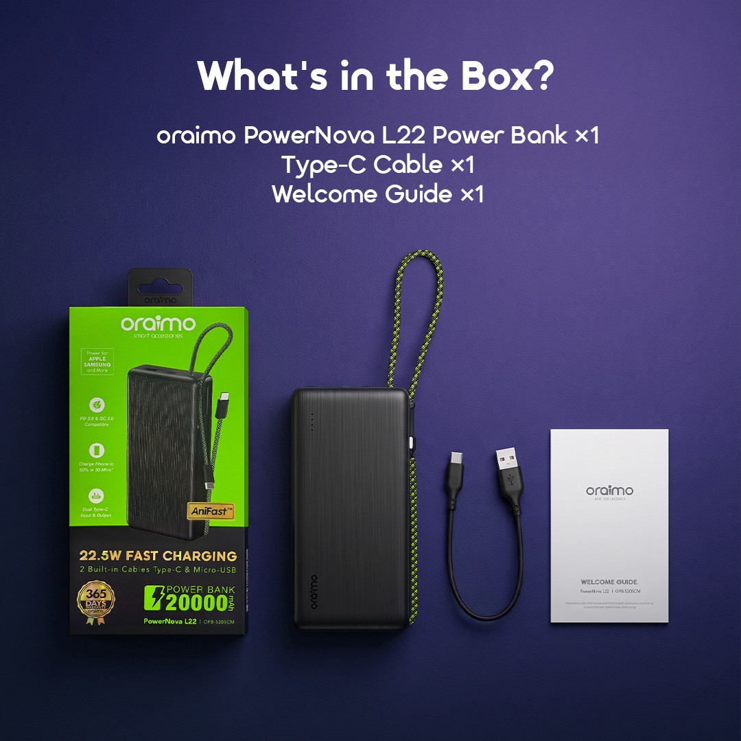 oraimo powerbank powernoval22 opb 5205cm graphiteblack 11 whats in the box oraimo powerbank powernoval22 opb 5205cm graphiteblack 11 whats in the box