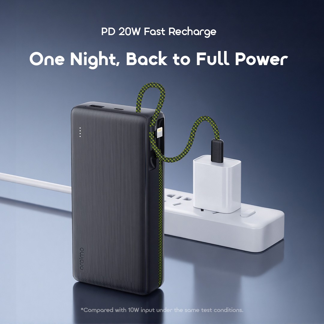 oraimo powerbank powernoval22 opb 5205cl graphiteblack 05 pd 20w fast recharge