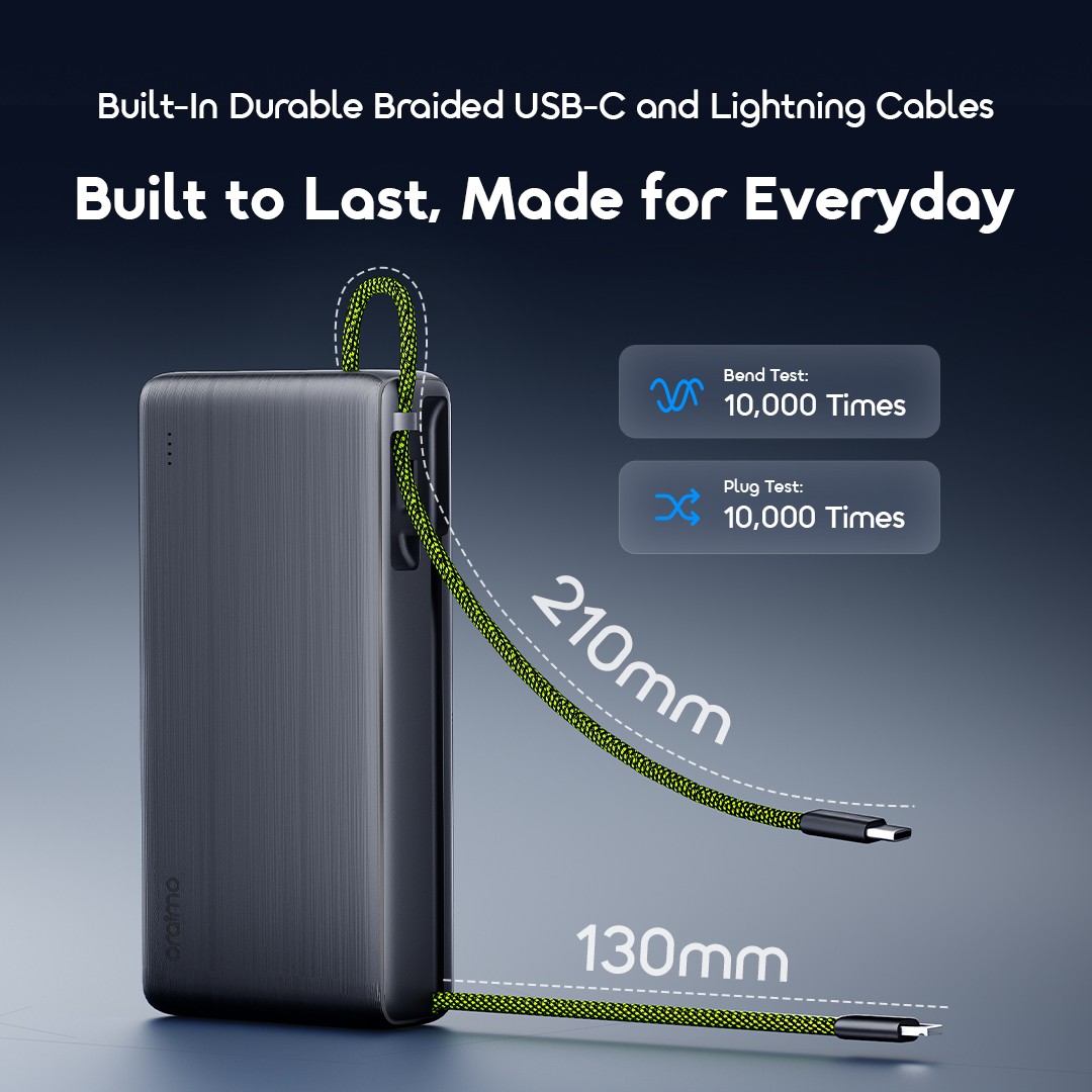 oraimo powerbank powernoval22 opb 5205cl graphiteblack 07 built in braided cables