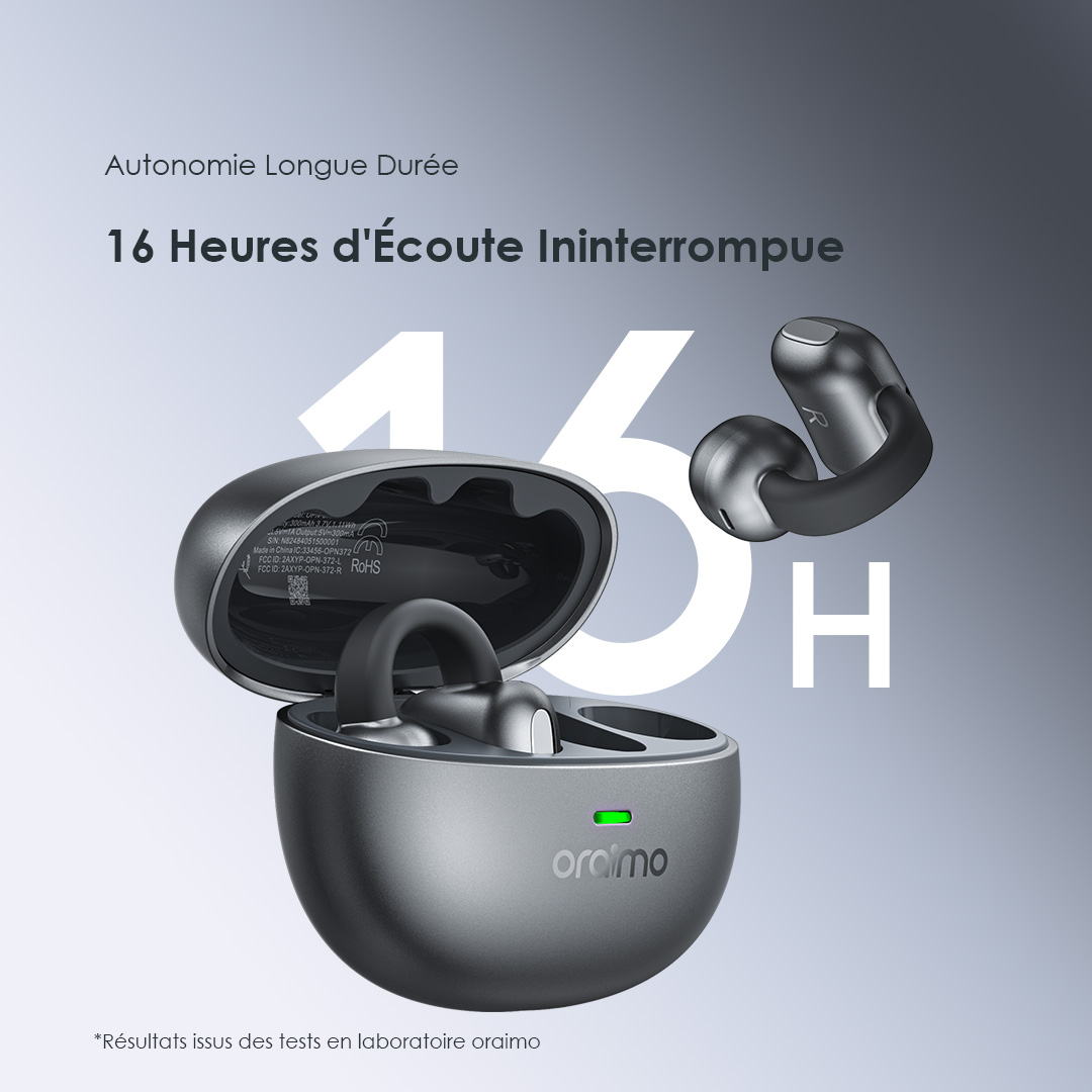oraimo OpenSnap N Écouteurs Sans Fil Véritables à Conduction Ouverte