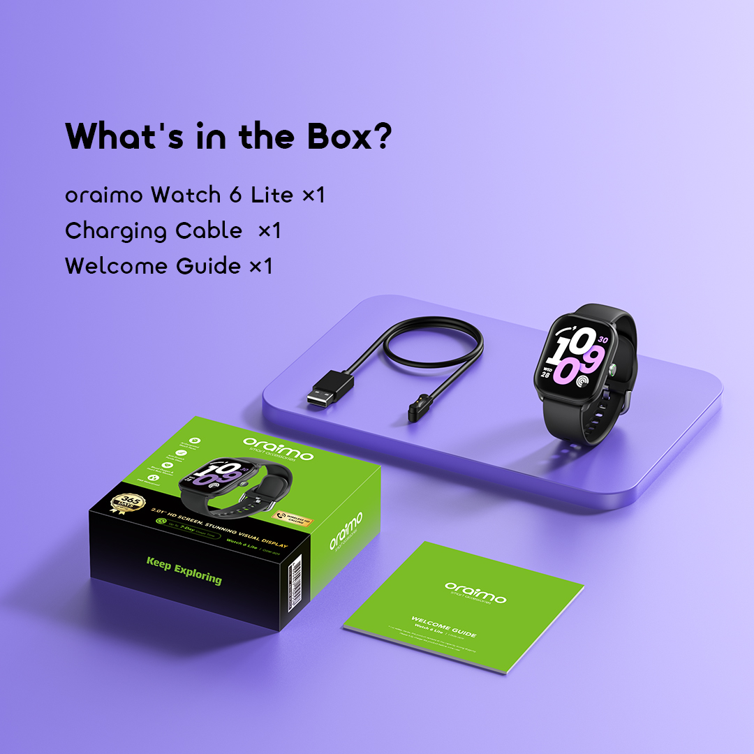 oraimo Smart Watch Watch 6 Lite OSW-809 11 What's in the Box