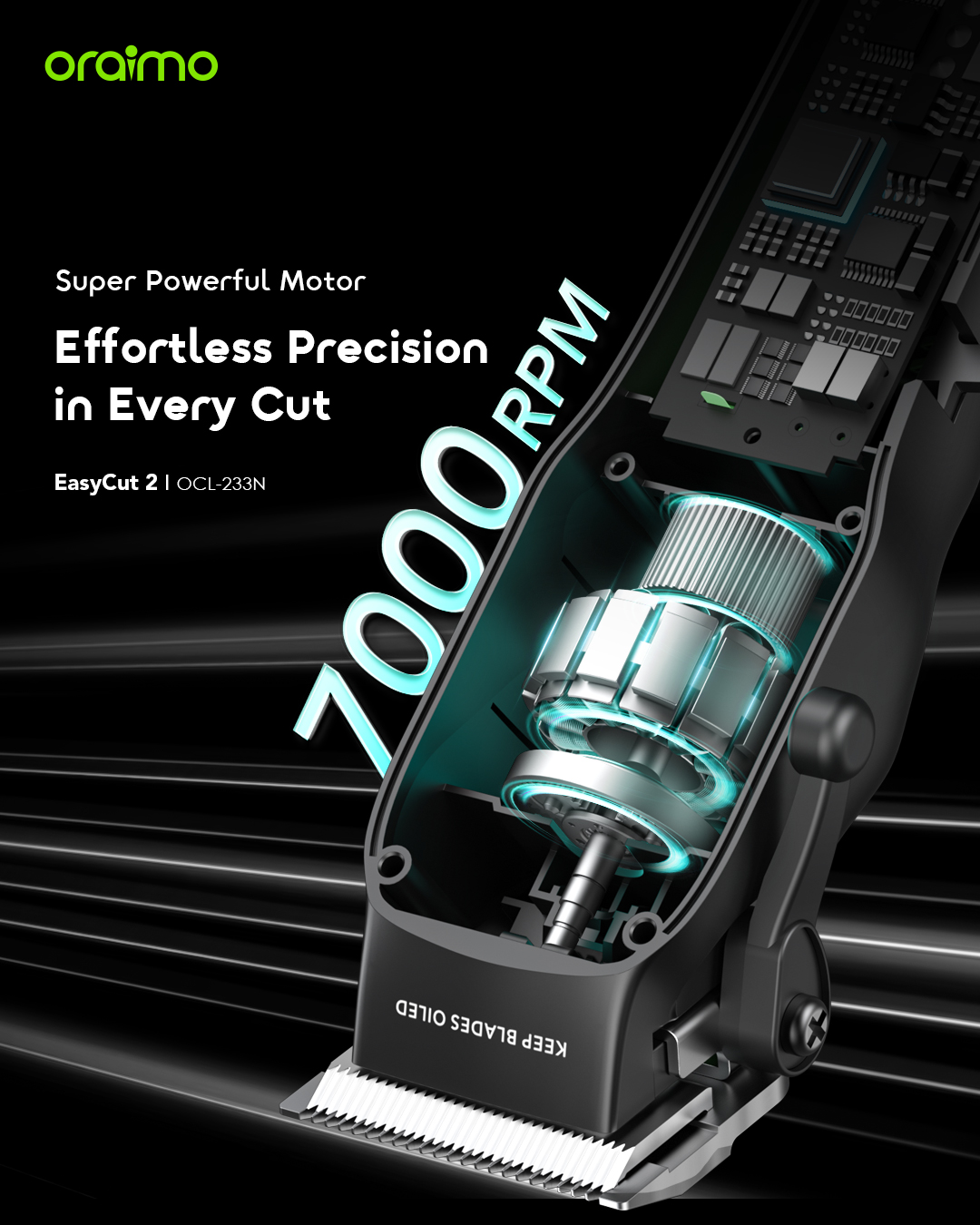 oraimo Hair Clipper EasyCut 2 OCL-233N 03 Super Powerful Motor