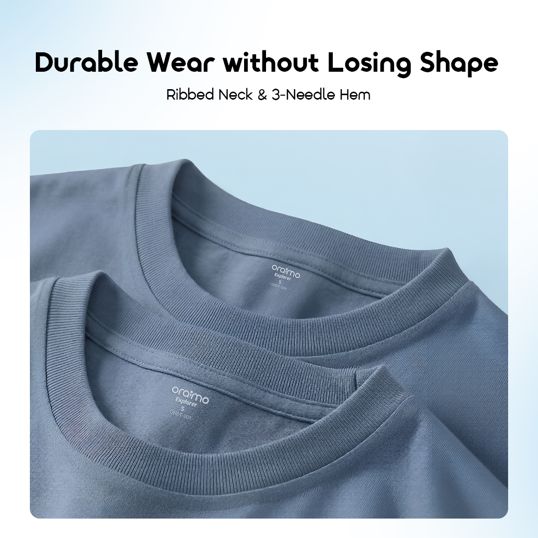 oraimo T-Shirt PureGuard OHDT-001 07 Ribbed Neck & 3-Needle Hem