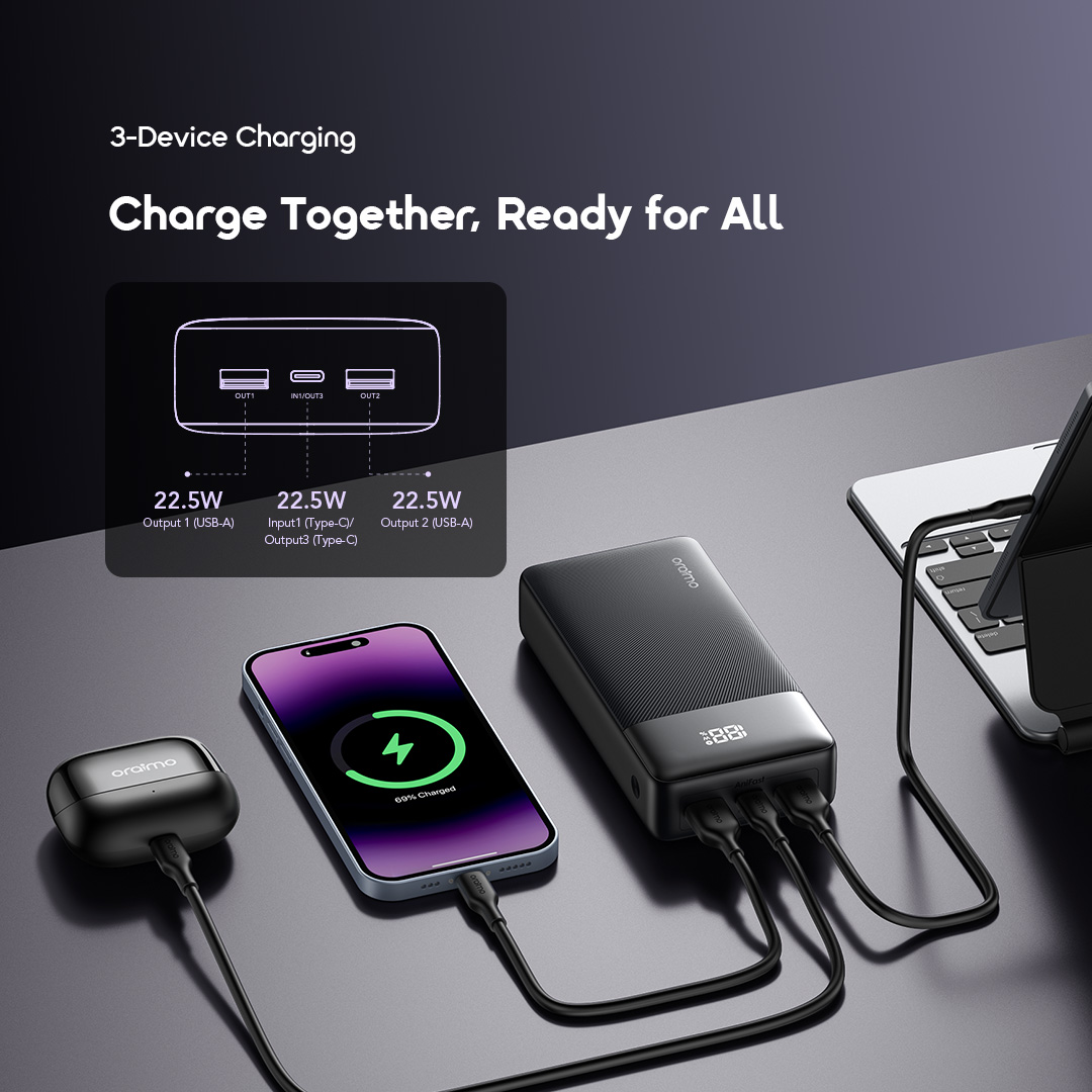 oraimo Power Bank PowerNova Q21 3-device charging oraimo Power Bank PowerNova Q21 3-device charging