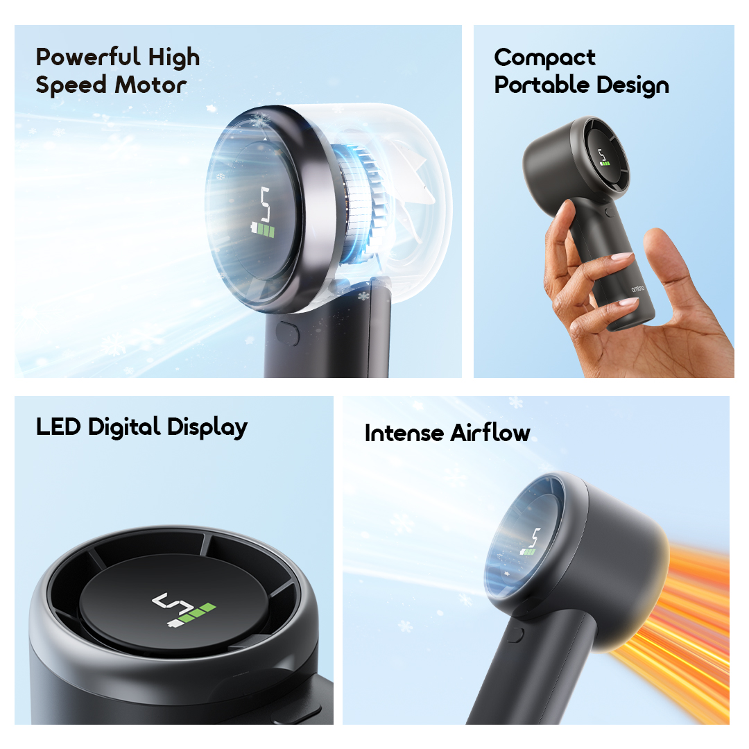 oraimo Handheld Fan TurboFan Air OHF 502A Features oraimo Handheld Fan TurboFan Air OHF 502A Features