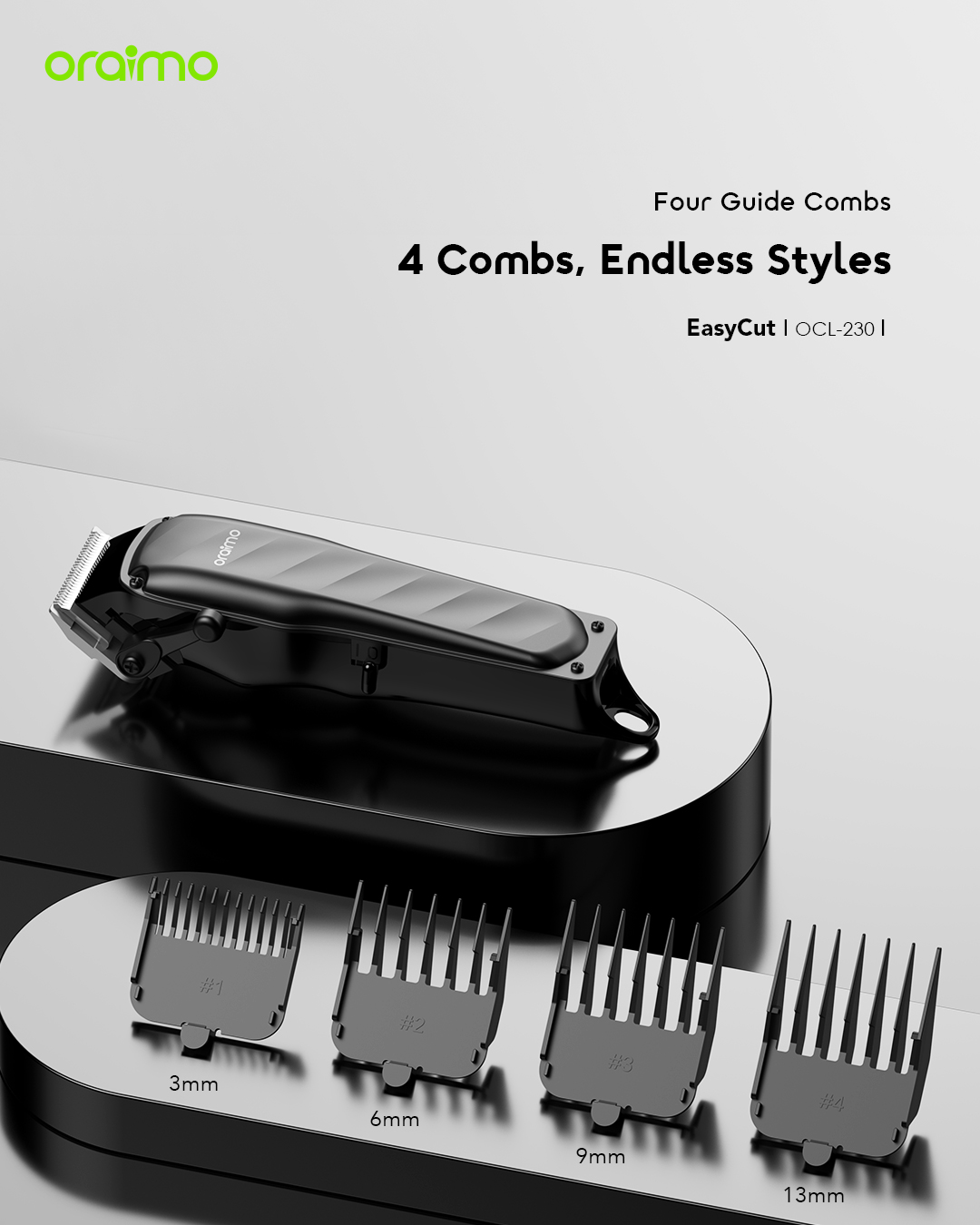 oraimo-Hair-Clipper-EasyCut-OCL-230-Four-Guide-Combs oraimo-Hair-Clipper-EasyCut-OCL-230-Four-Guide-Combs