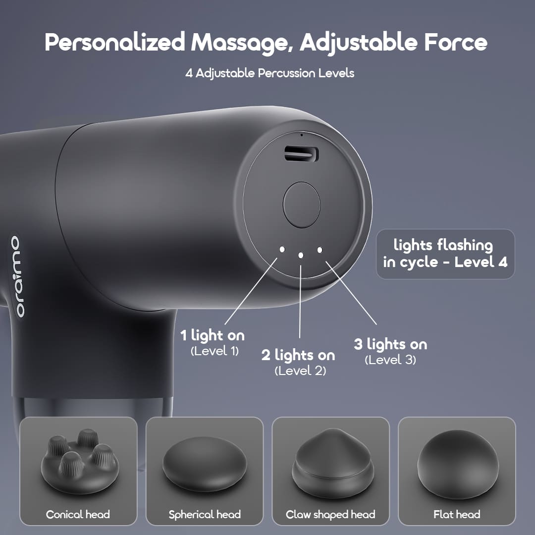 oraimo Massage Gun NovaShot Air OSH 005A Adjustable 4 oraimo Massage Gun NovaShot Air OSH 005A Adjustable 4