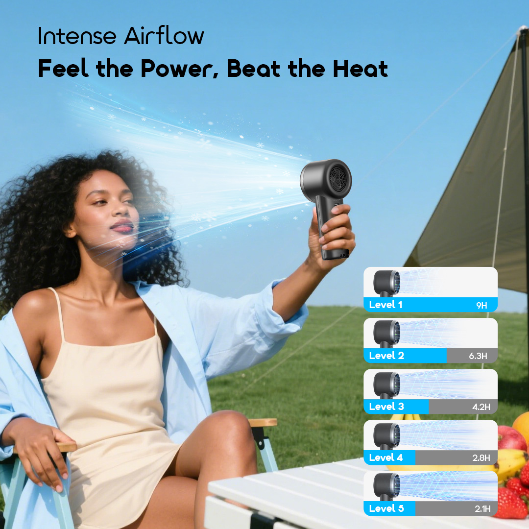 oraimo Handheld Fan TurboFan Air OHF 502A Intense Airflow  oraimo Handheld Fan TurboFan Air OHF 502A Intense Airflow