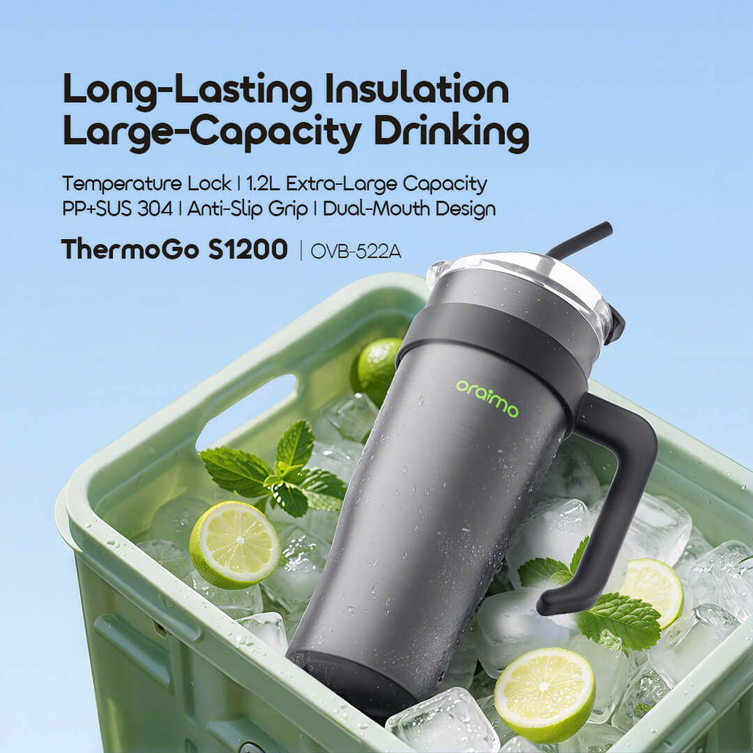 oraimo portable insulated water bottle thermogo s1200 ovb 522a1 features 1