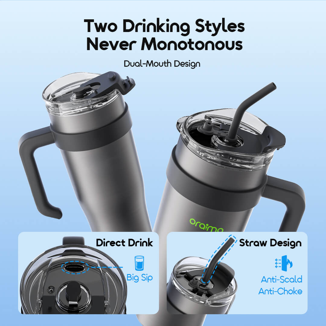 oraimo portable insulated water bottle thermogo s1200 ovb 522a1 two mouth design 6
