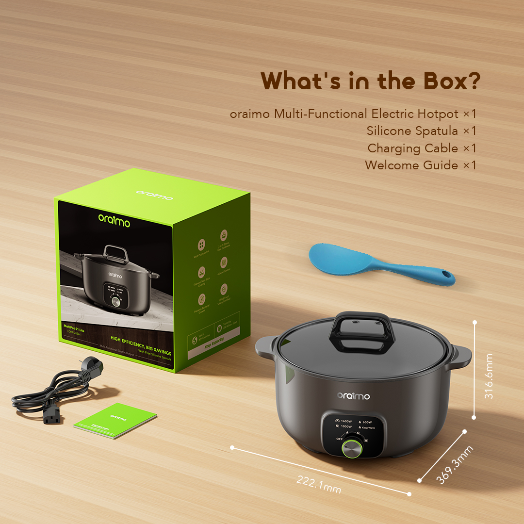 oraimo 6l capacity multi functional electiric hotpot multipot s1 lite ohp-262a in the box 9