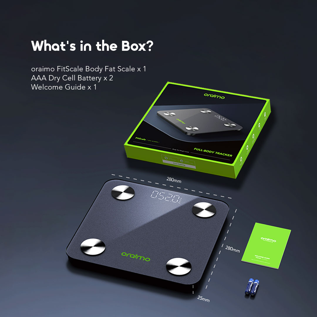 oraimo smart led body fat scale fitscale opc-sc200n in the box 7 oraimo smart led body fat scale fitscale opc-sc200n in the box 7