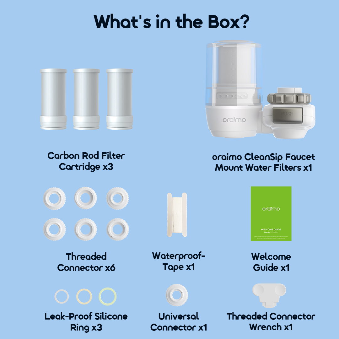 oraimo cleansip high flow rate faucet mount water filters osh-008a in the box 6