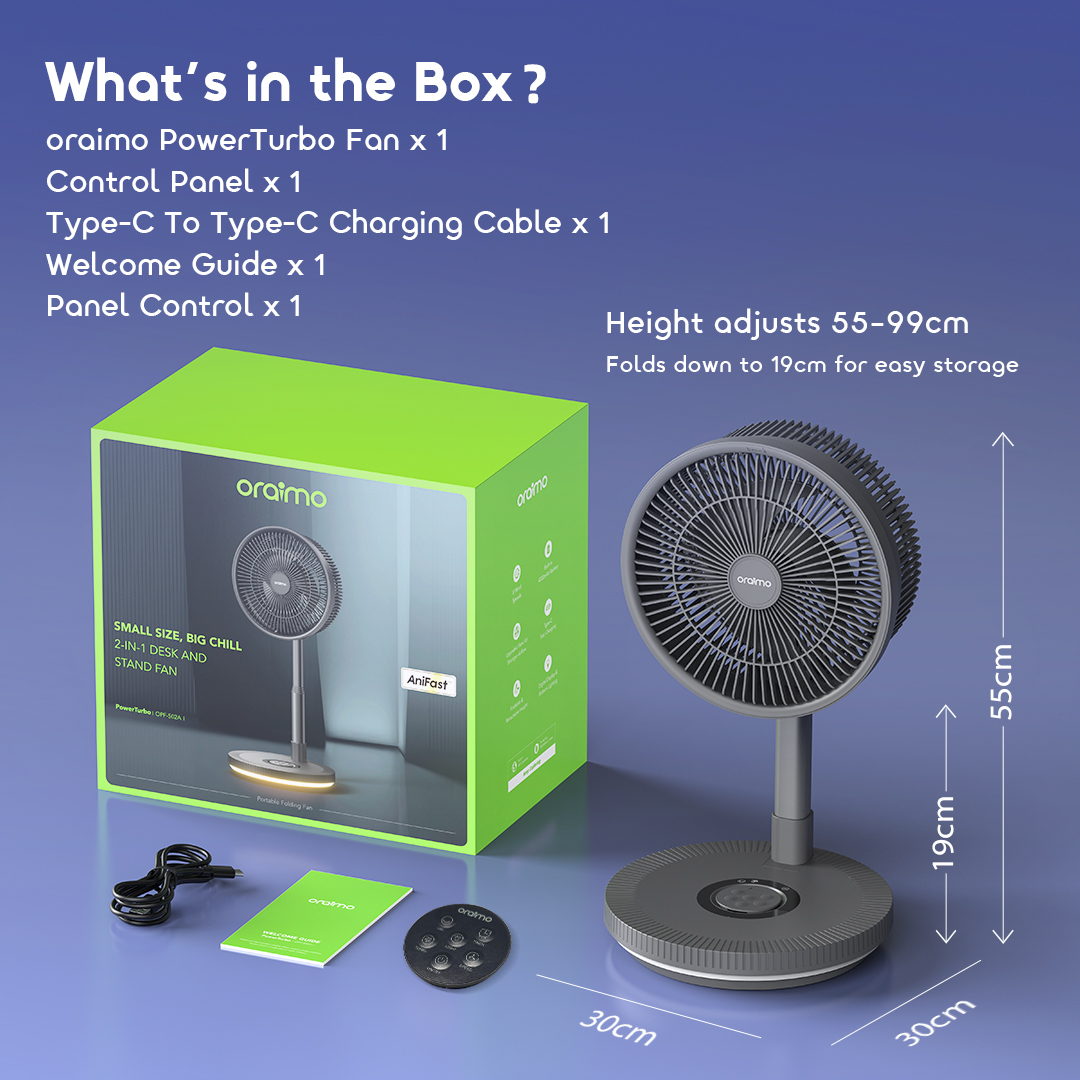 oraimo Fan PowerTurbo OFP-502A package oraimo Fan PowerTurbo OFP-502A package