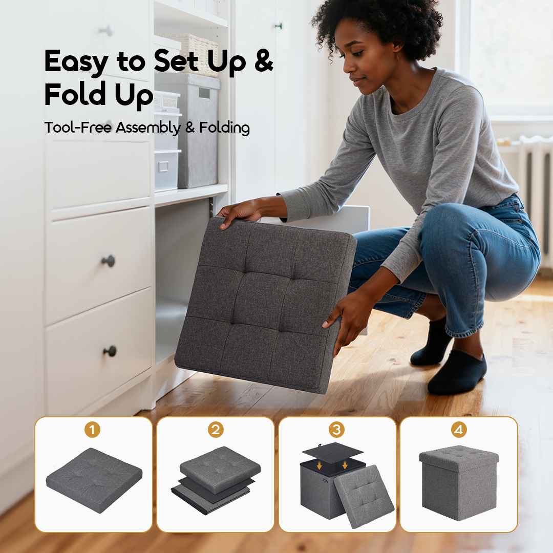 oraimo coffre de rangement ottoman Cozy OHFS-001 pliable