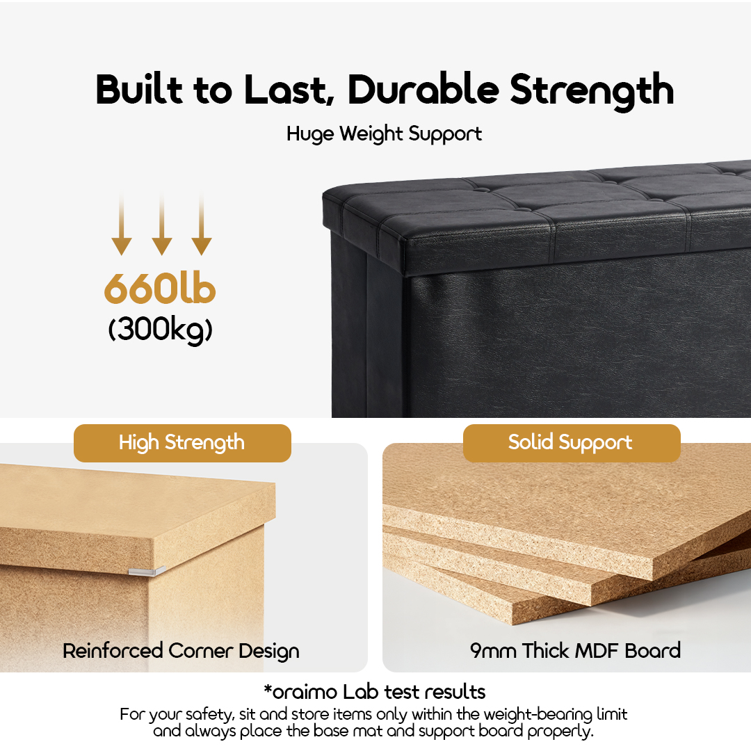 oraimo Storage Ottoman Cozy Plus OHFS-002 weight support