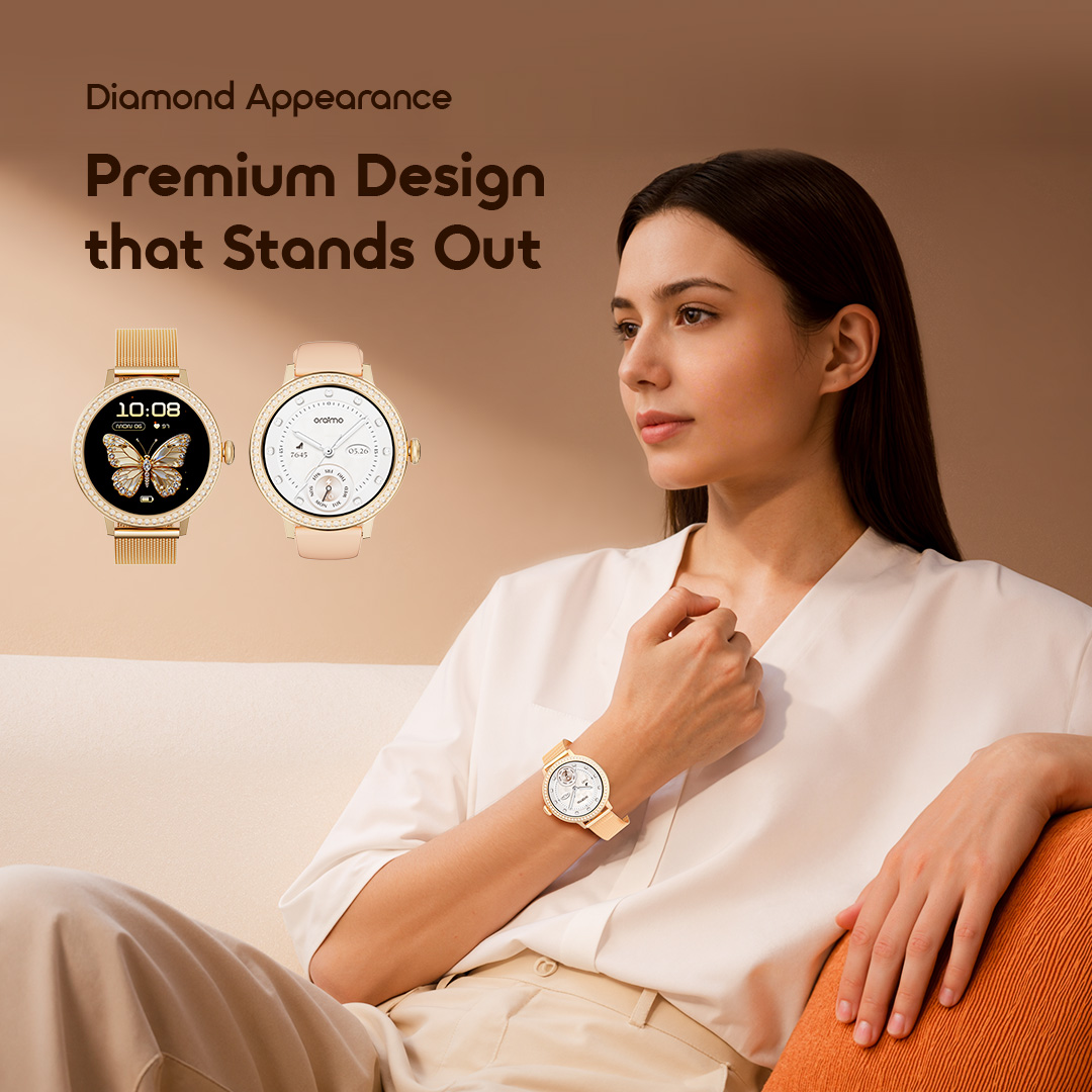 oraimo Smart Watch Watch Muse 2 OSW-833N 3 Diamond Appearance Premium Design that Stands Out