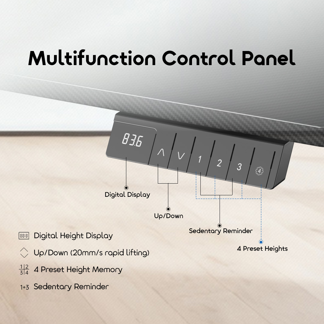 oraimo FlexiStation Electric Standing Desk OHFE-001 8 Multifunction Control Panel