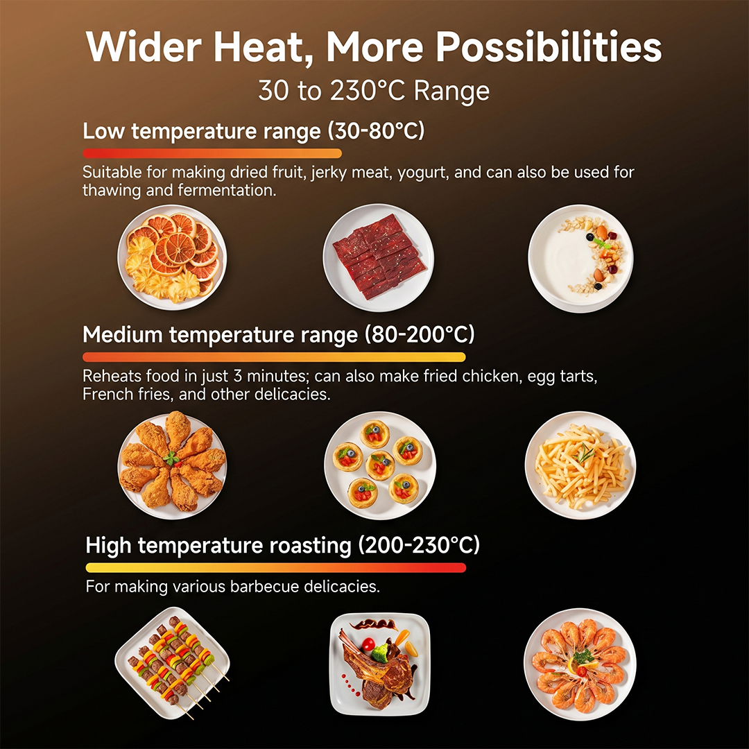 oraimo Air Fryer Intellifry OAF-502A-10 Wider Heat, More Possibilities 30 to 230°C Range oraimo Air Fryer Intellifry OAF-502A-10 Wider Heat, More Possibilities 30 to 230°C Range