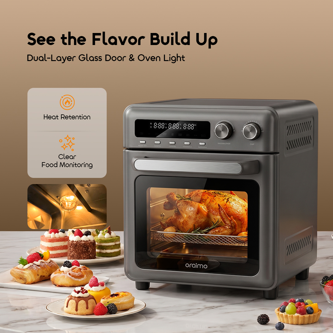 oraimo Air Oven BakeAir Pro OAO-561A 08 - Dual-Layer Glass Door & Oven Light