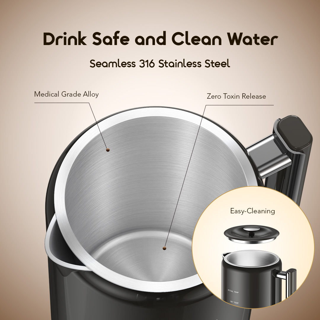 oraimo Electric Kettle FastBrew OEK-261A 04 - Seamless 316 Stainless Steel
