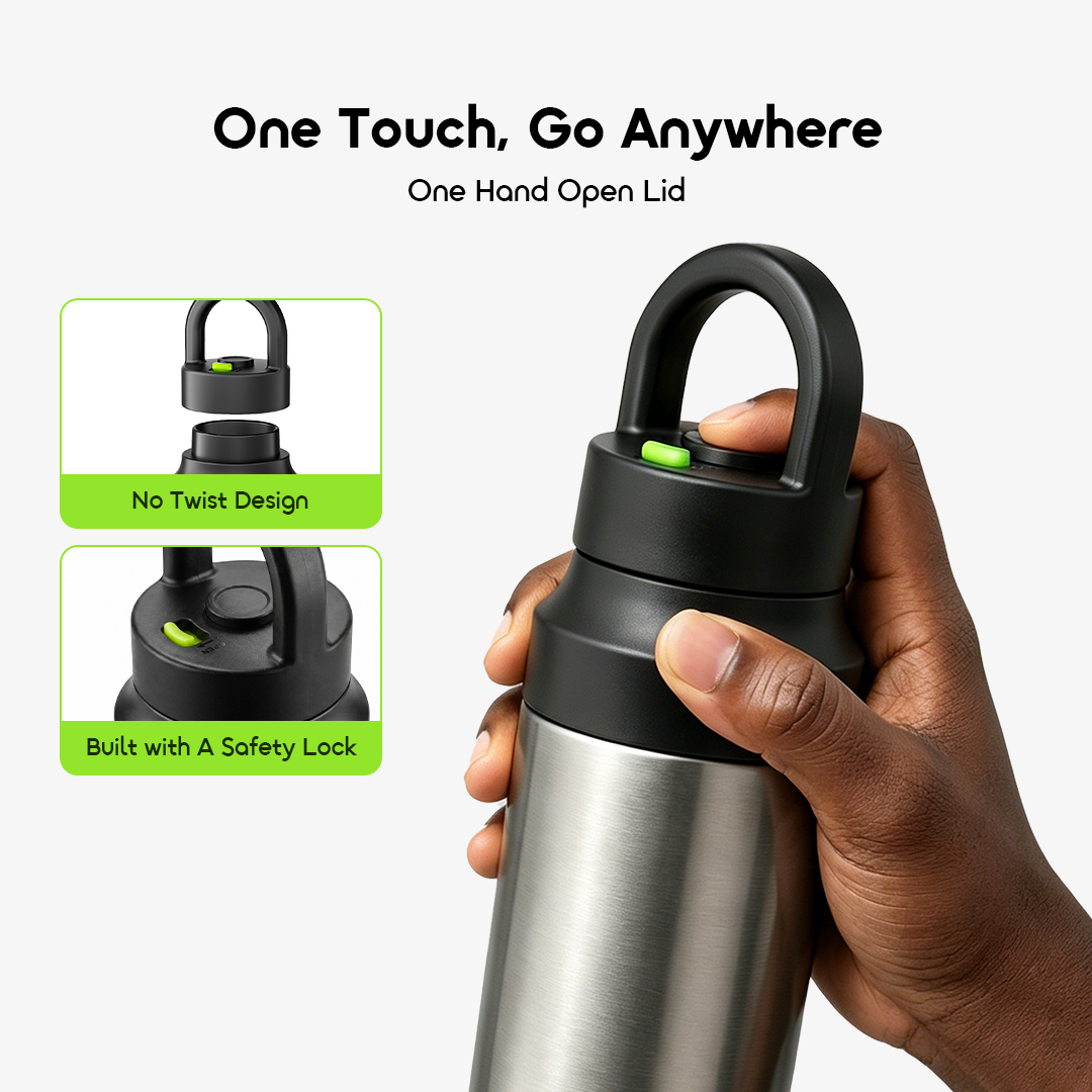 oraimo QuickSnap 550 Insulated Water Bottle OHDW-008 2 One Touch Open Lid