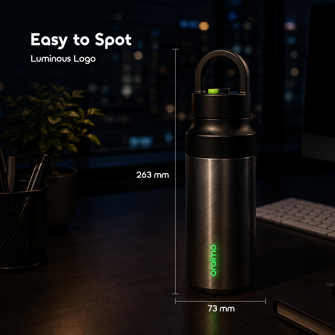 oraimo QuickSnap 550 Insulated Water Bottle OHDW-008 7 Glow Logo