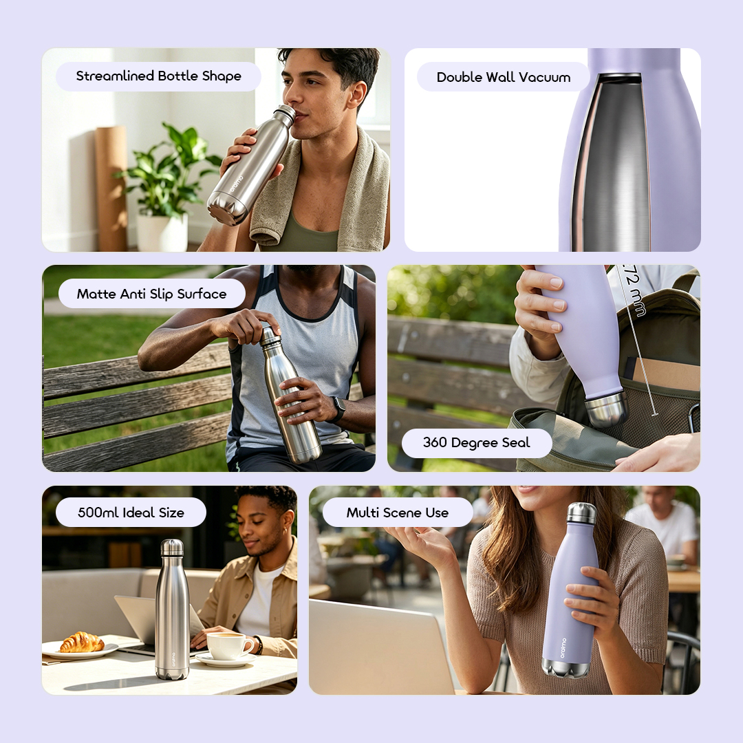 oraimo Insulated Water Bottle ClassicSeal 500 OHDW-007-2 Features