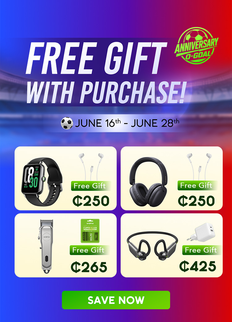 oraimo Ghana 5th Anniversary Buy 1 Get 1 Free Gift