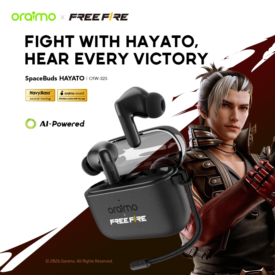 oraimo True Wireless Earbuds SpaceBuds HAYATO OTW-325 01 HavyBass oraimo sound app AI-Powered
