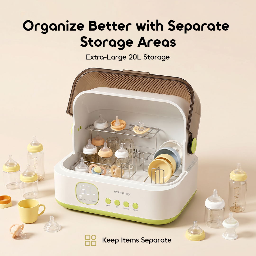 oraimo Baby Bottle Dryer Storage Box DryNest OBW-221A 06 Extra-Large 20L Storage Separate Storage Areas