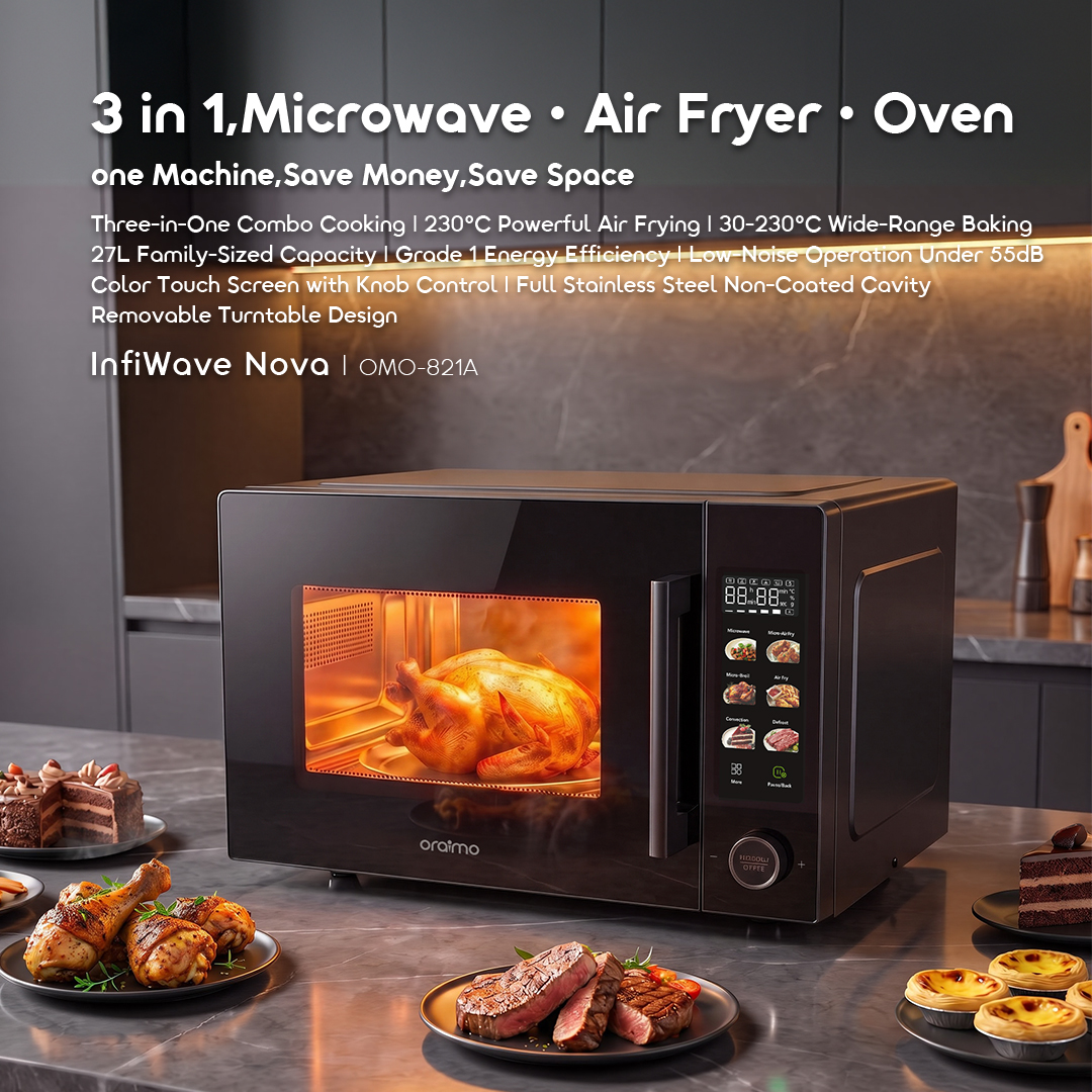 oraimo Microwave Air Fryer Oven InfiWave Nova OMO-821A 01 Three‑in‑One Combo Cooking 27L Large Capacity