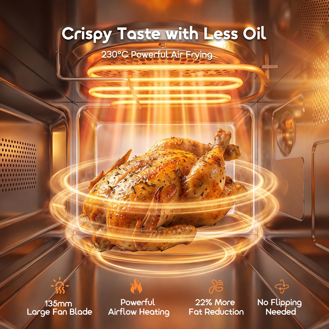 oraimo Microwave Air Fryer Oven InfiWave Nova OMO-821A 03 230°C Powerful Air Frying Less Oil Crispy Taste