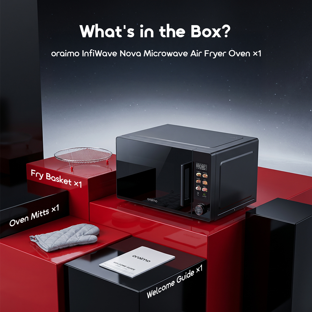 oraimo Microwave Air Fryer Oven InfiWave Nova OMO-821A 12 What's in the Box Package Contents Accessories