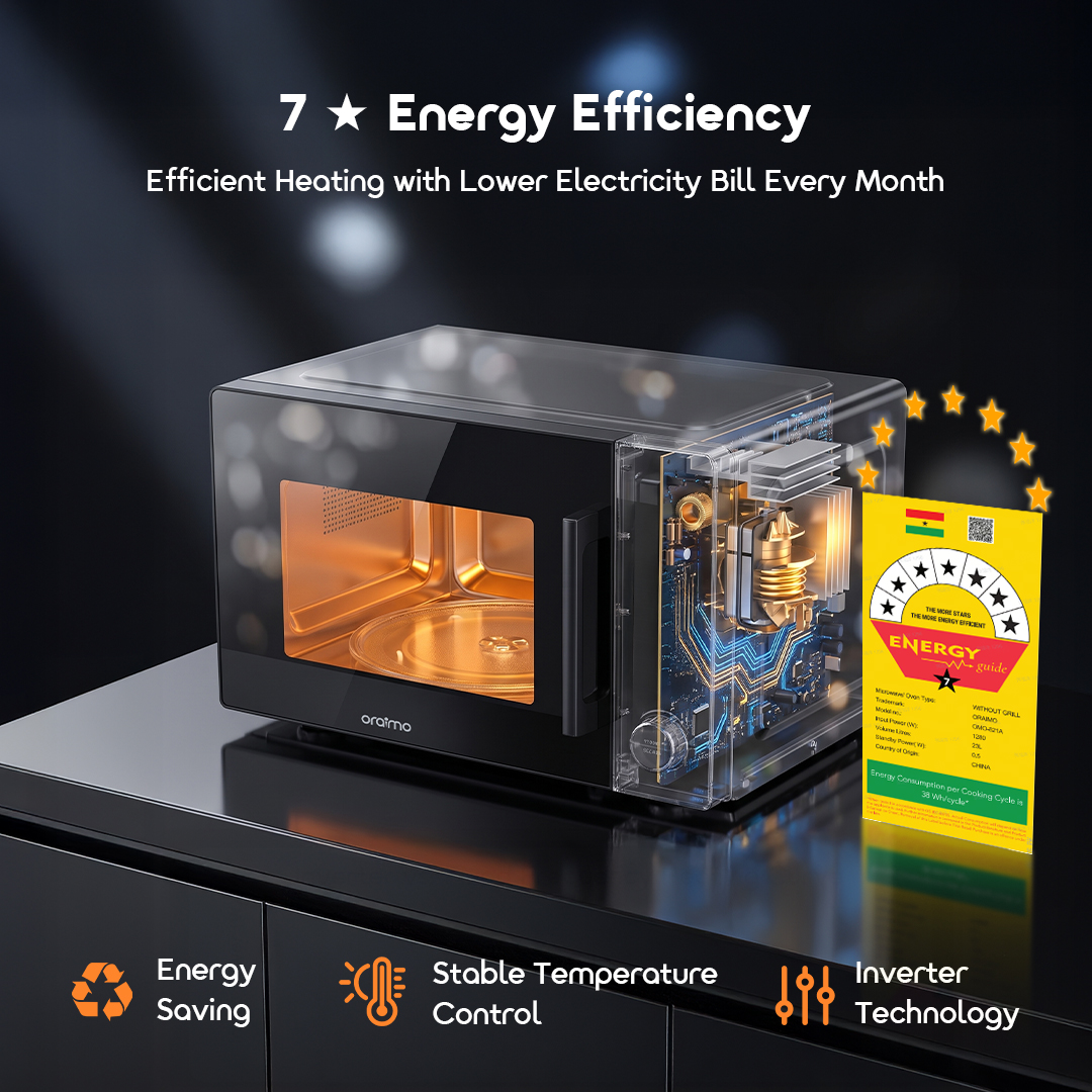 oraimo Microwave Air Fryer Oven InfiWave Nova OMO-821A 13 7 Star Energy Efficiency Inverter Technology