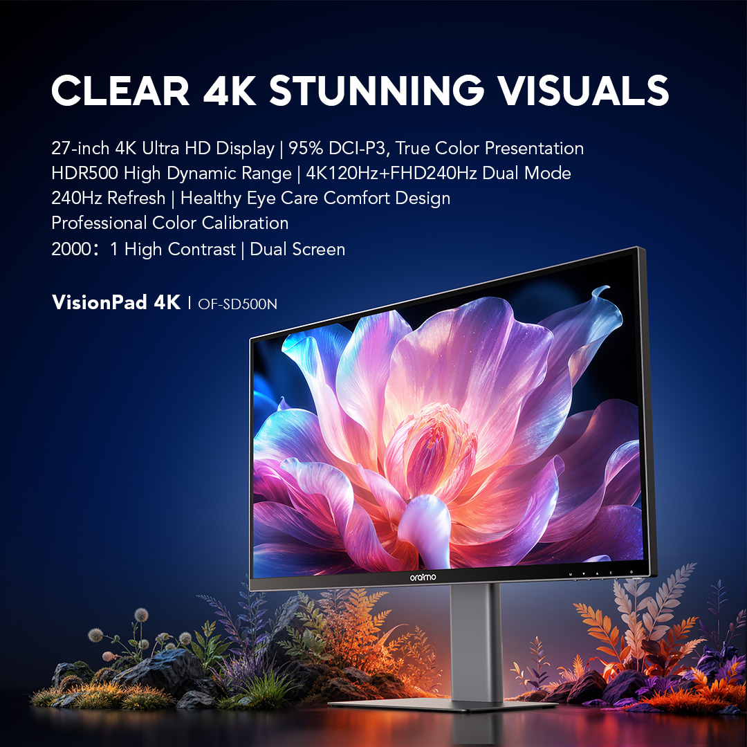 oraimo VisionPad 4K 27-Inch 4K HD Computer Screen Monitor