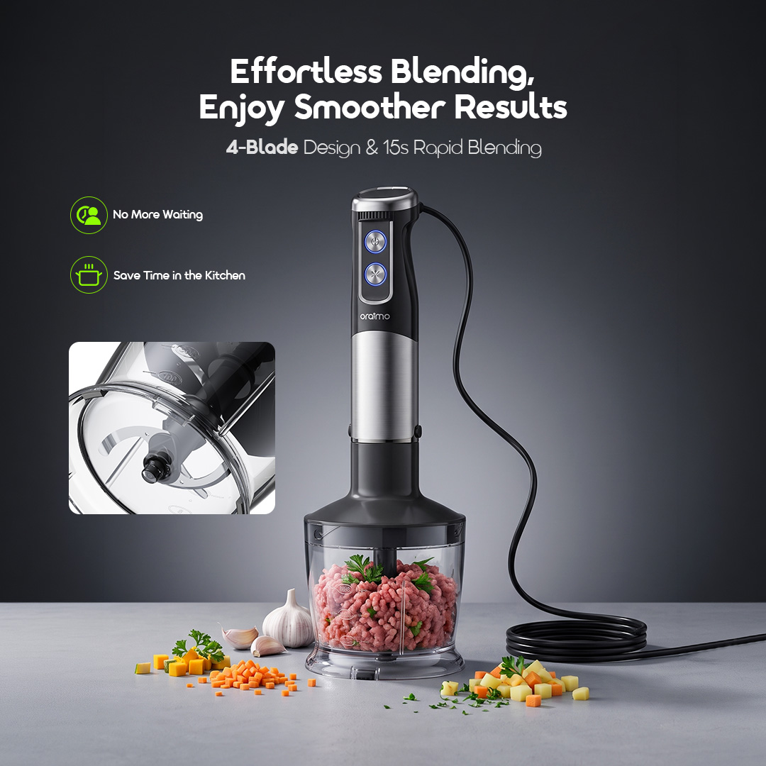 oraimo OmniBlend 3 800W 6-In-1 Rapid Blending Hand Blender