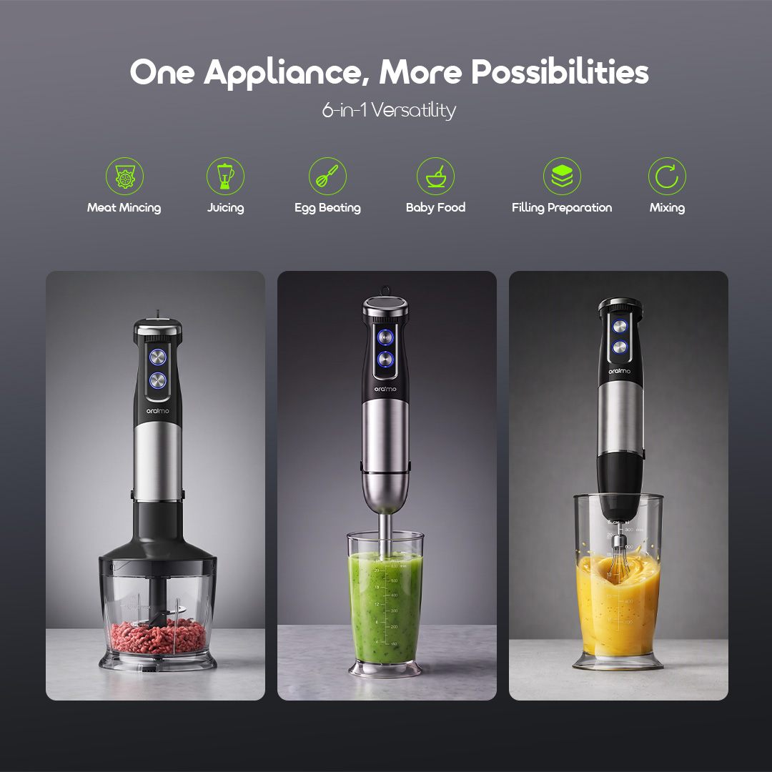 oraimo OmniBlend 3 800W 6-In-1 Rapid Blending Hand Blender
