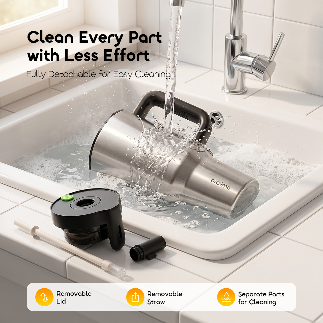 oraimo insulated water bottle clicksip 1200 OHDW-010 10 clean every part with less effort oraimo insulated water bottle clicksip 1200 OHDW-010 10 clean every part with less effort