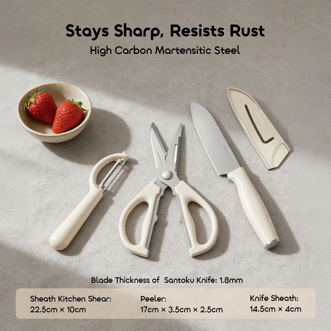 oraimo multi functional kitchen set sliceo OHKM-001 03 stays sharp resists rust
