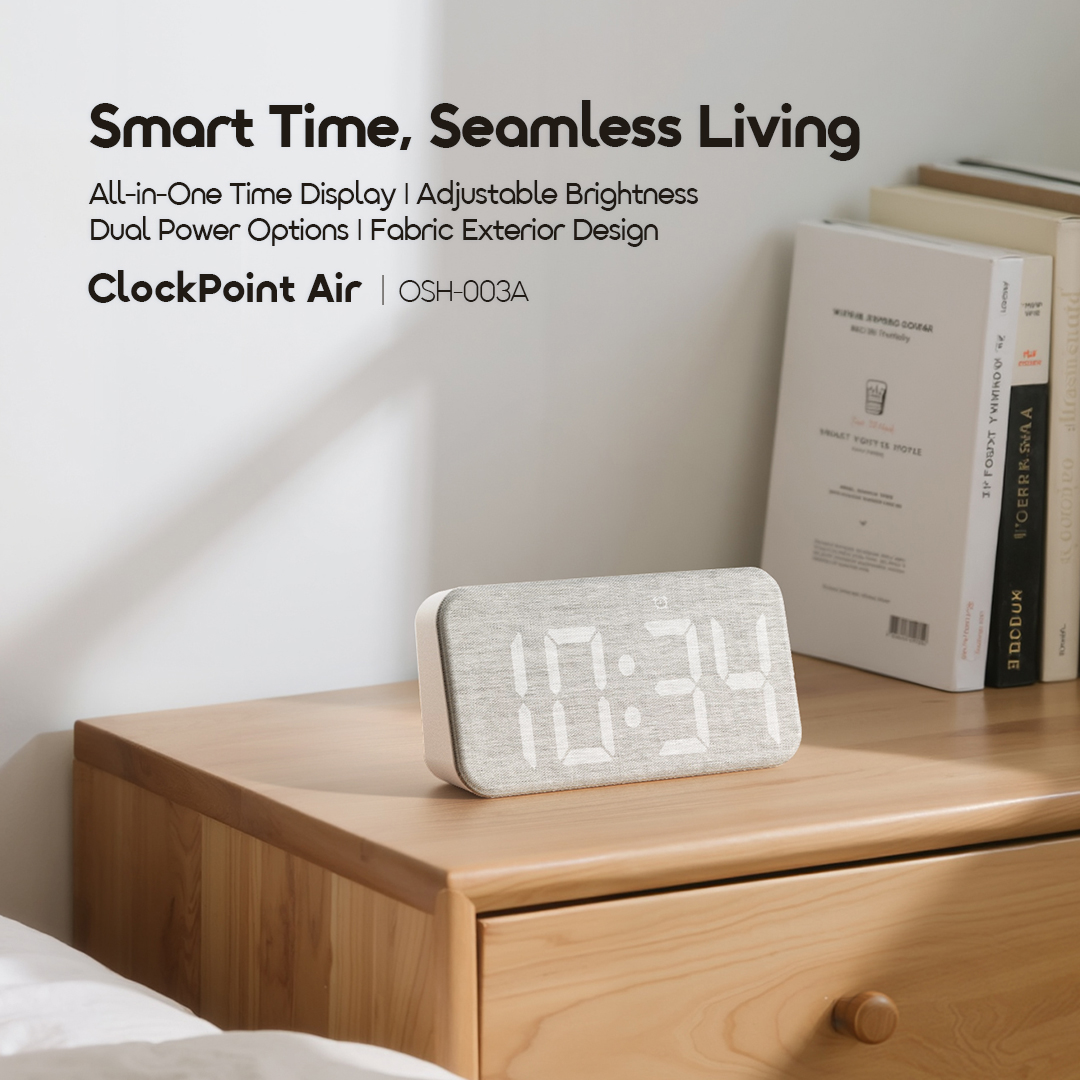 oraimo Alarm Clock ClockPoint Air OSH-003A -1 All-in-One Time Display