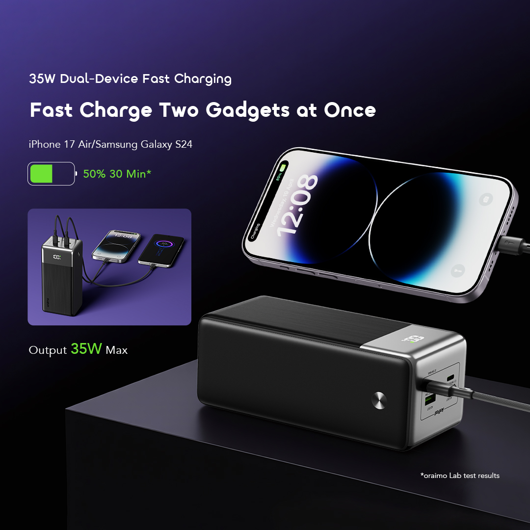 oraimo Power Bank PowerJet 501 OPB-7401Q 03 Fast Charge Two Gadgets at Once