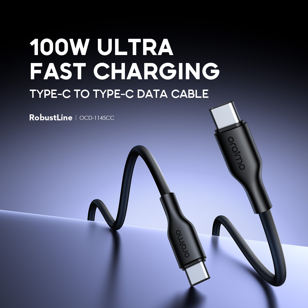 oraimo Data Cable RobustLine OCD-1145CC 01 100W ULTRA FAST CHARGING oraimo Data Cable RobustLine OCD-1145CC 01 100W ULTRA FAST CHARGING